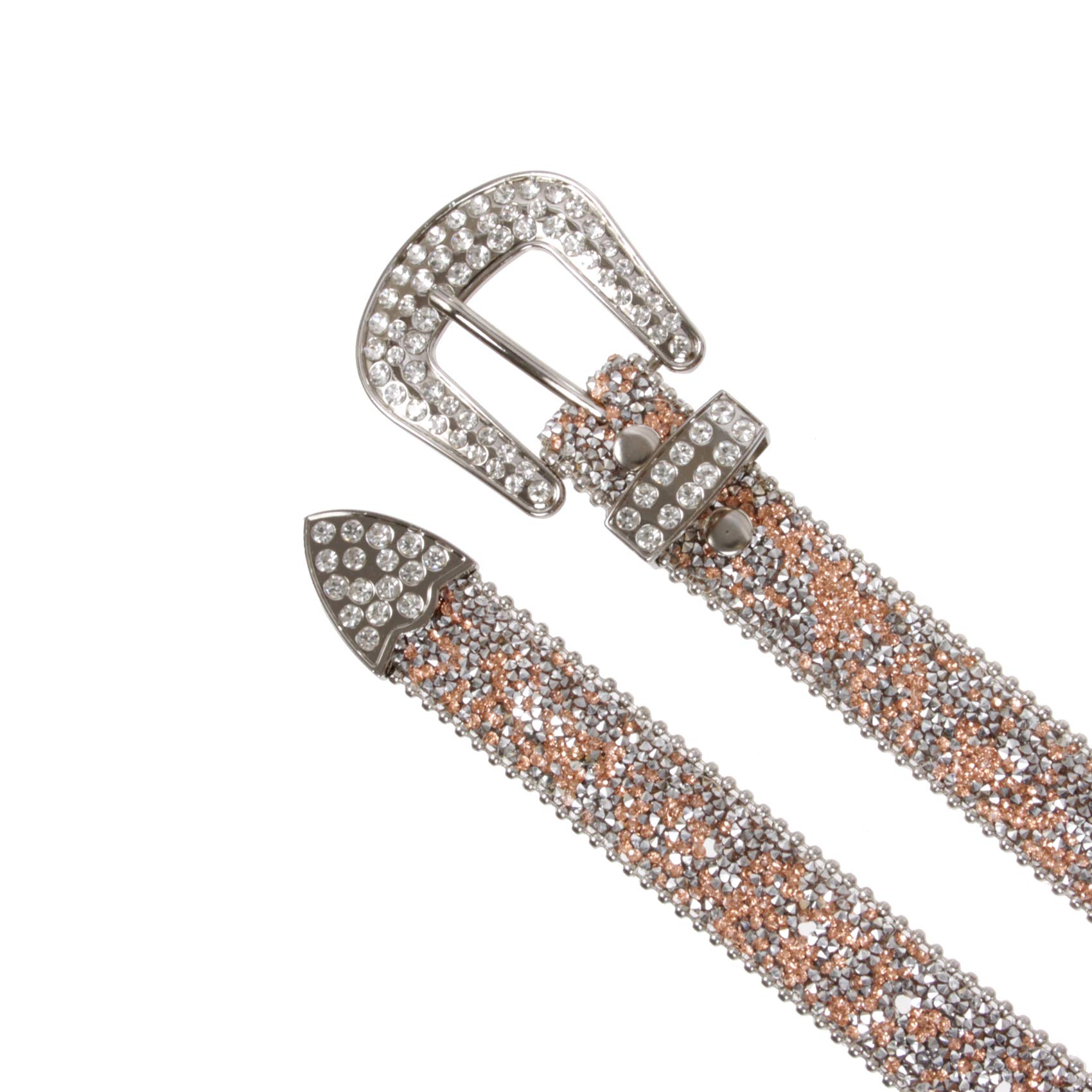 Cintura in maglia scintillante con strass da cowgirl occidentale da 28 mm, Oro, 56 cm
