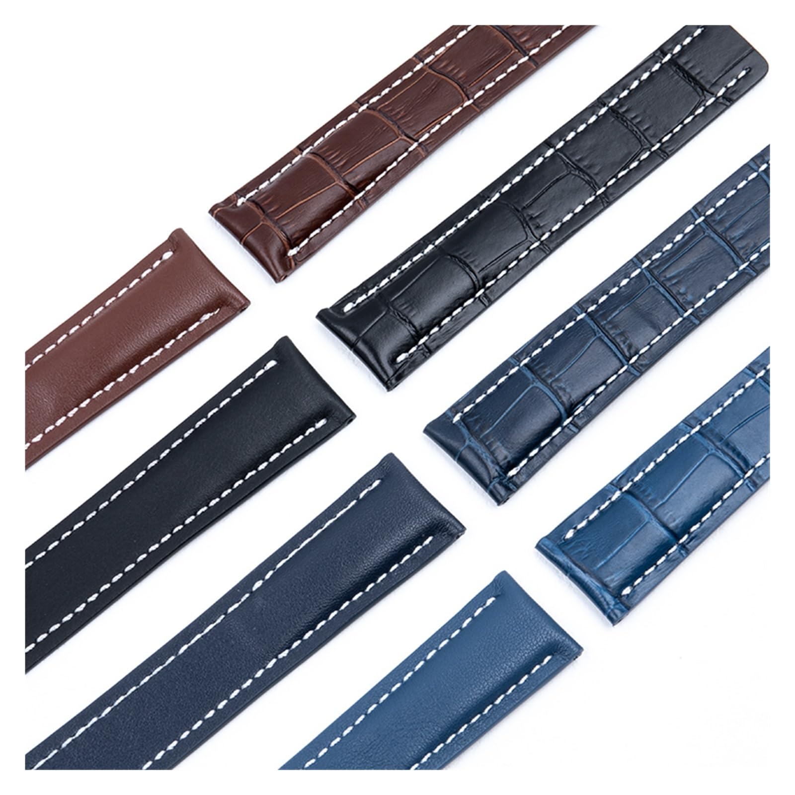 HMFANG Bracelet De Montre 20/22/24 Mm Compatible Avec Les Accessoires De Bracelet De Montre En Cuir Breitling