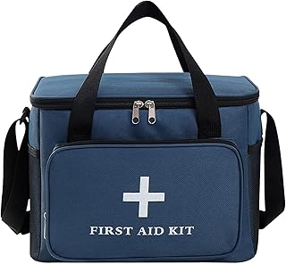 FYting Reiseapotheke Tasche 14L,Medikamententasche XXL,Erste Hilfe Tasche Leer,mit Griff/Crossbody Schultergurt, Wasserdichtem, für Zuhause, Schule, Auto, Reisen, Camping, Wandern (Marine)