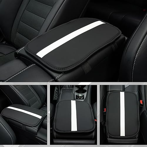 Miniatura 2 de Tapete para caja de almacenamiento para reposabrazos de automóvil, cubierta de consola central de cuero de fibra para automóvil, accesorios de