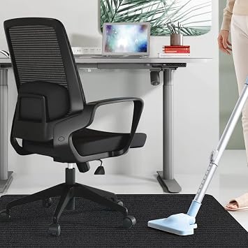 Sycoodeal Office Chair Mat for Hardwood Floor,Office Computer Gaming Chair Mat for Tile Floor,Large Floor Protector Rug,Anti-Slip,Easy to Clean,Pure Black(48x36)