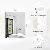COFENY Frameless tükör 60x45 cm, pattanásmentes fürdőszobai fali tükör 5