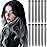 12 PCS Grey Hair Extensions Clip in, Colored Party Highlights Extension for Kids Girls Synthetic Hairpiece Straight 22 inch