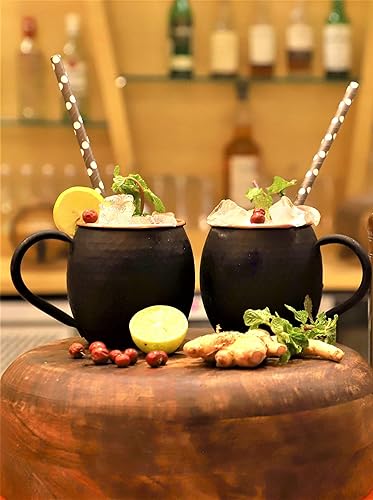 Miniatura 6 de STAGLIFE Tazas de 20 onzas negras mate de Moscú Mule tazas de cobre puro para agua potable, regalos para hombres y mujeres en aniversario, tazas
