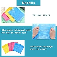 Vista 4 de Paquete de 12 ponchos de lluvia transparentes con capucha para adultos, familia, 3 colores, impermeables de emergencia de 51.1 pulgadas