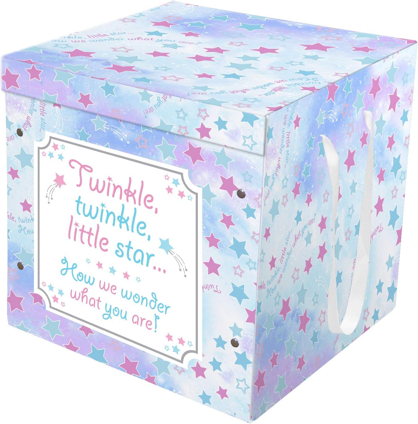 Snap-N-Store Gender Reveal Box, Small Galaxy Twinkle, 11.5 x 11.5 x 11.5 inches (SNS01853)