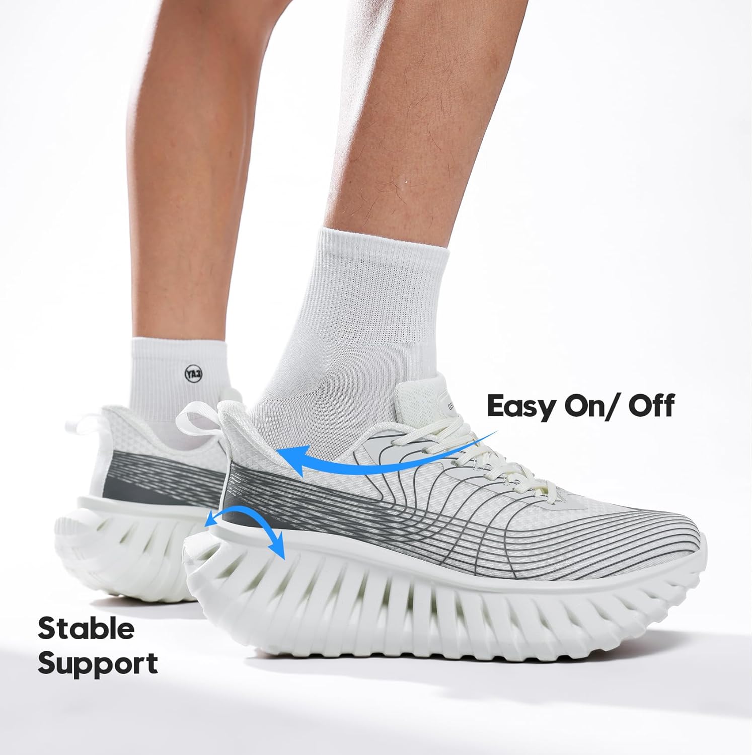 GSLMOLN Walking Shoes for Men Casual Shoes Breathable Lightweight Walking Sneakers for Workouts & Gym Cushioned Flexible Mens Shoes Training Fashion Sneakers - Image 5