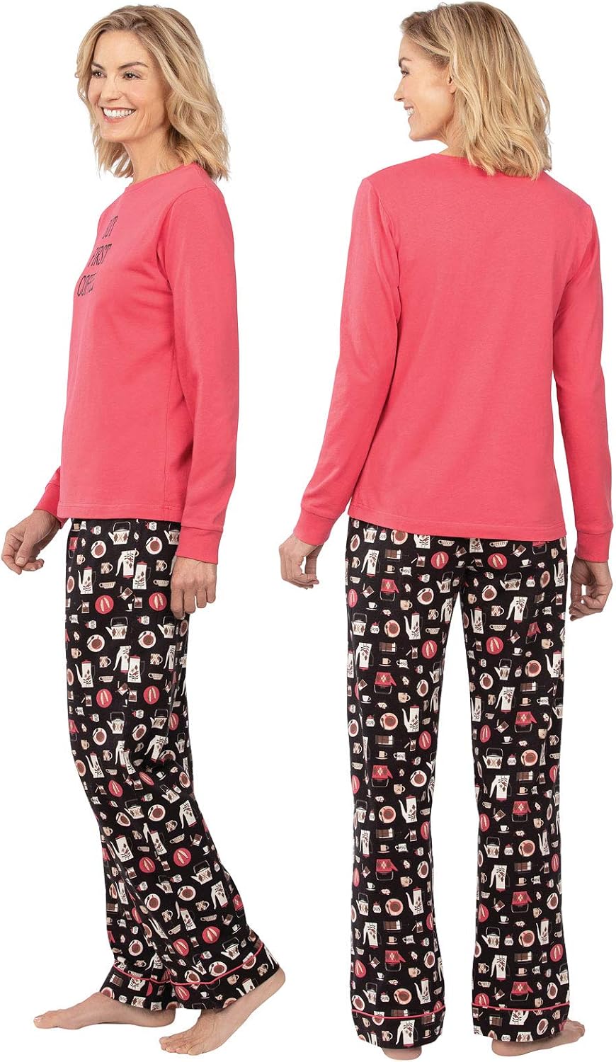 PajamaGram Pajamas for Women - Women's Pajamas, Graphic Top, 100% Cotton - Image 2