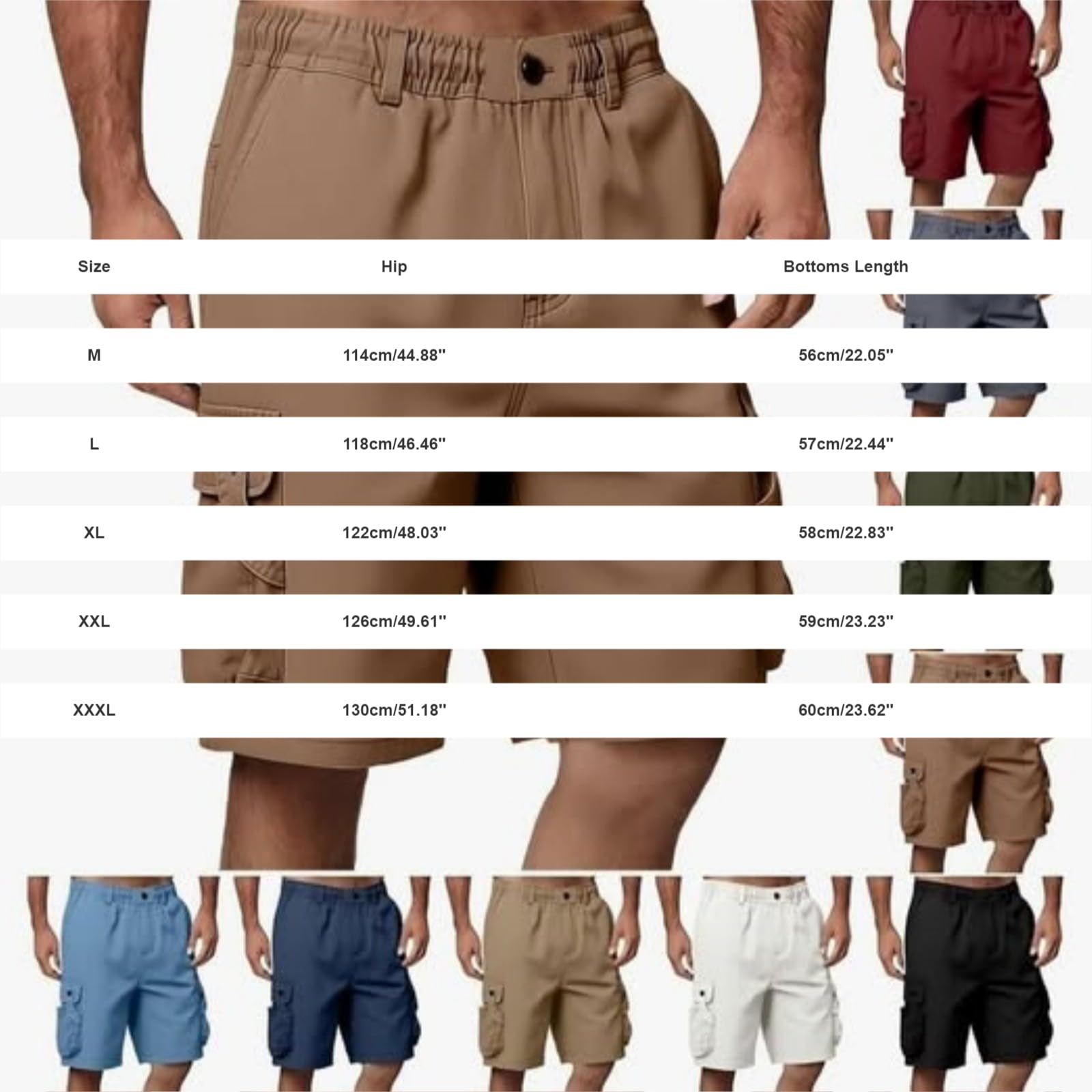 Pantaloncini da trekking da uomo, estivi, elasticizzati, da lavoro, con