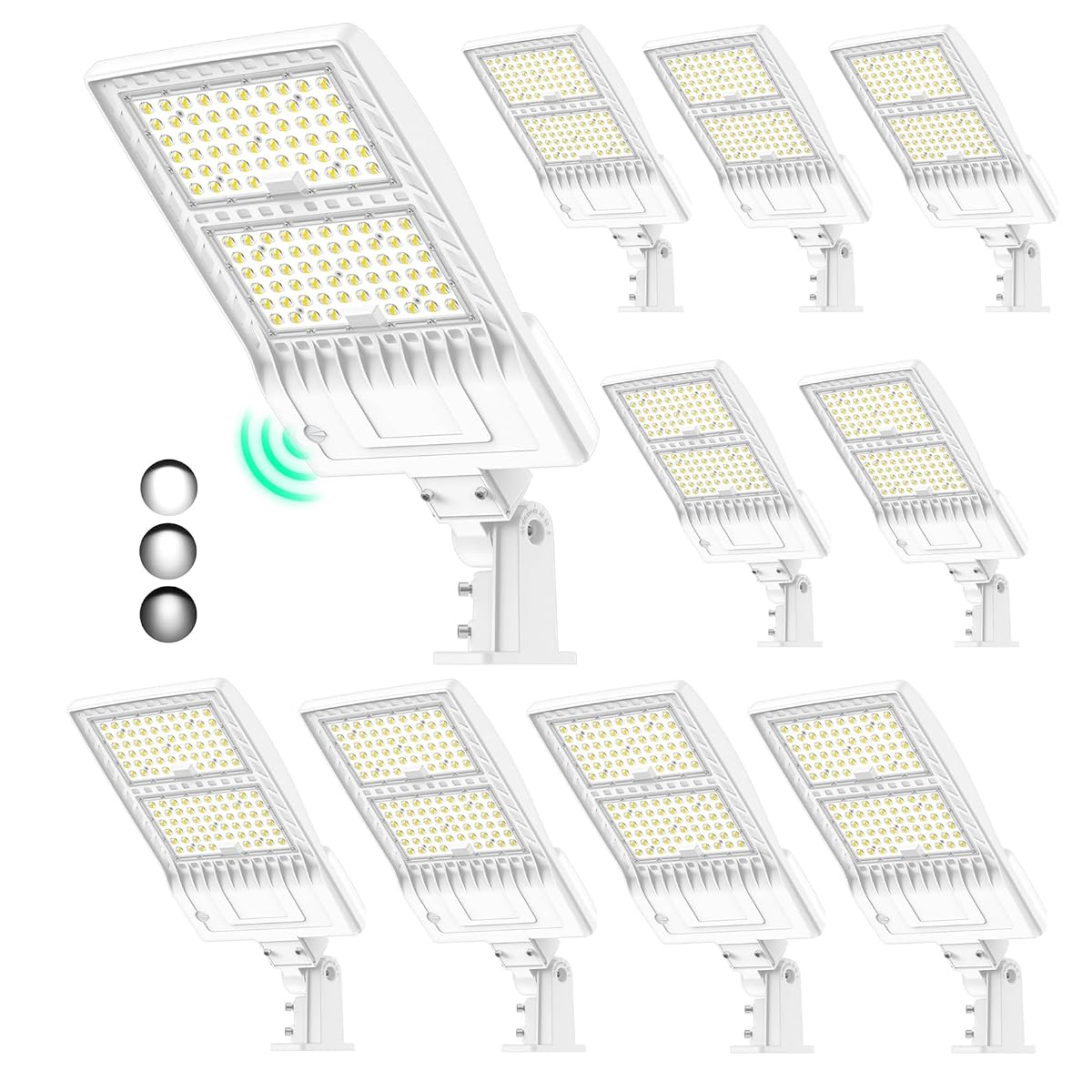BBESTLED 10Pack 400W LED Parking Lot Lights Arm & Slip Fitter Mount Dusk to