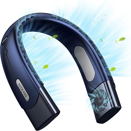 Miniatura 1 de Ventilador de cuello portátil, ventilador de cuello sin aspas, ventilador personal USB con batería de 3000 mAh, pantalla LED de 5 velocidades,
