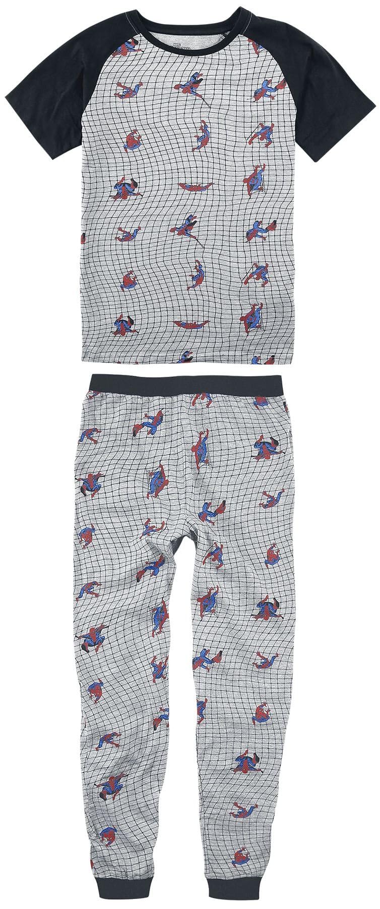 Spider-Man Kids Unisex Pigiama Bimbo/a Grigio/Nero 158/164 93% Cotone, 7% Poliestere