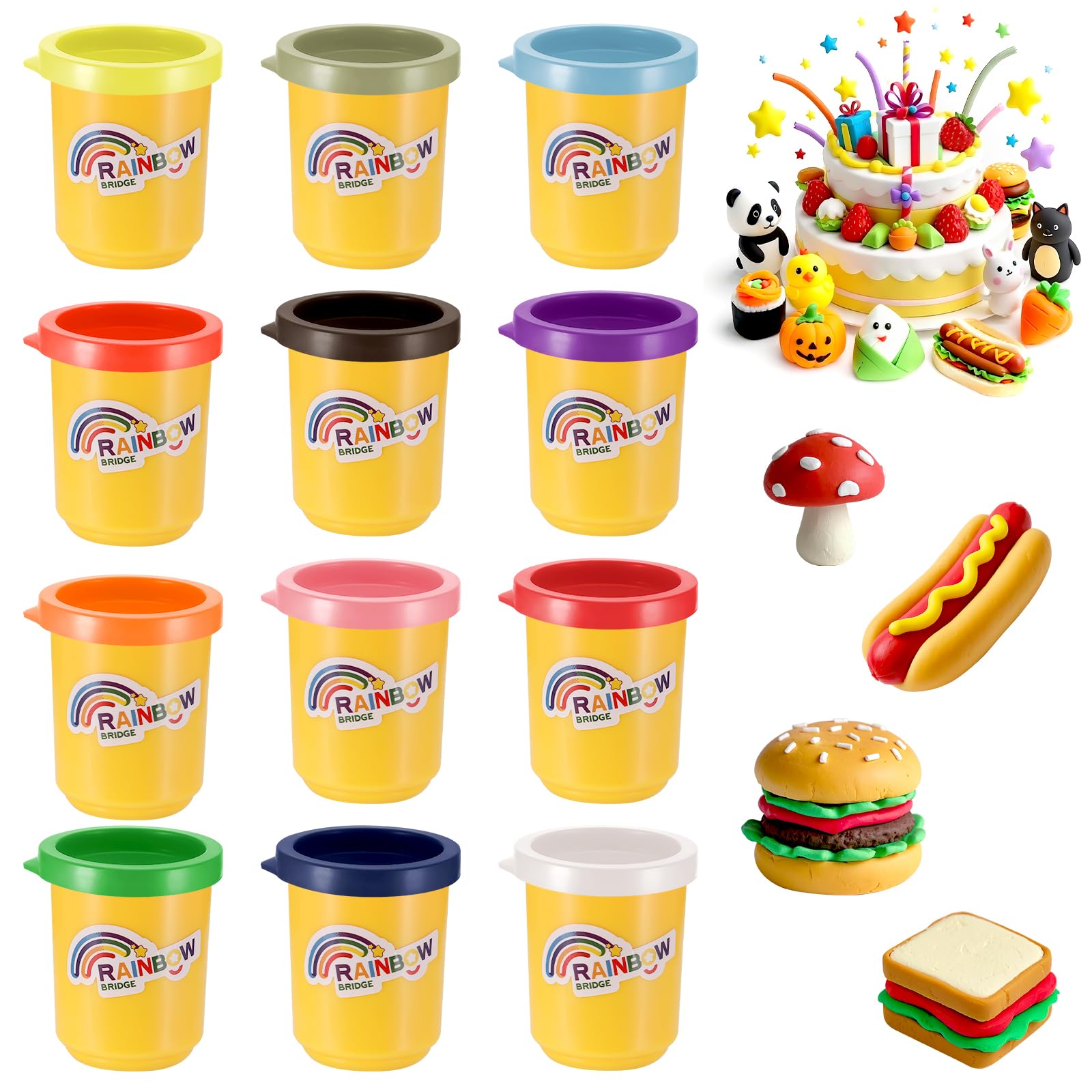 Yimomoyi 12 Tins Play Color Dough Modelling Set 12Colours Modelling Clay Set