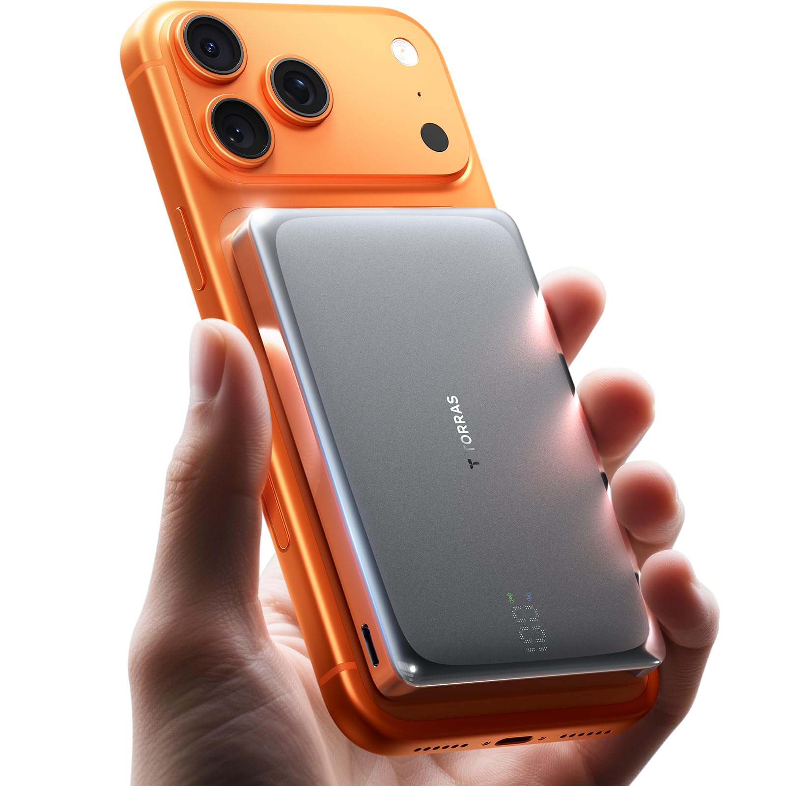 TORRAS MiniMag Pro 半固体電池 モバイル バッテリー MagSafe対応 10000mAh ワイヤレス充電器 マグネット式 大容量 LEDディスプレイ搭載 PD30W対応 低温急速充電 軽量 薄型 PSE/CCC認証済 iPhone 17 / 16 / 15 / 14 / 13 / 12 シリーズ対応 PSE認証済 (月灰・グレー)