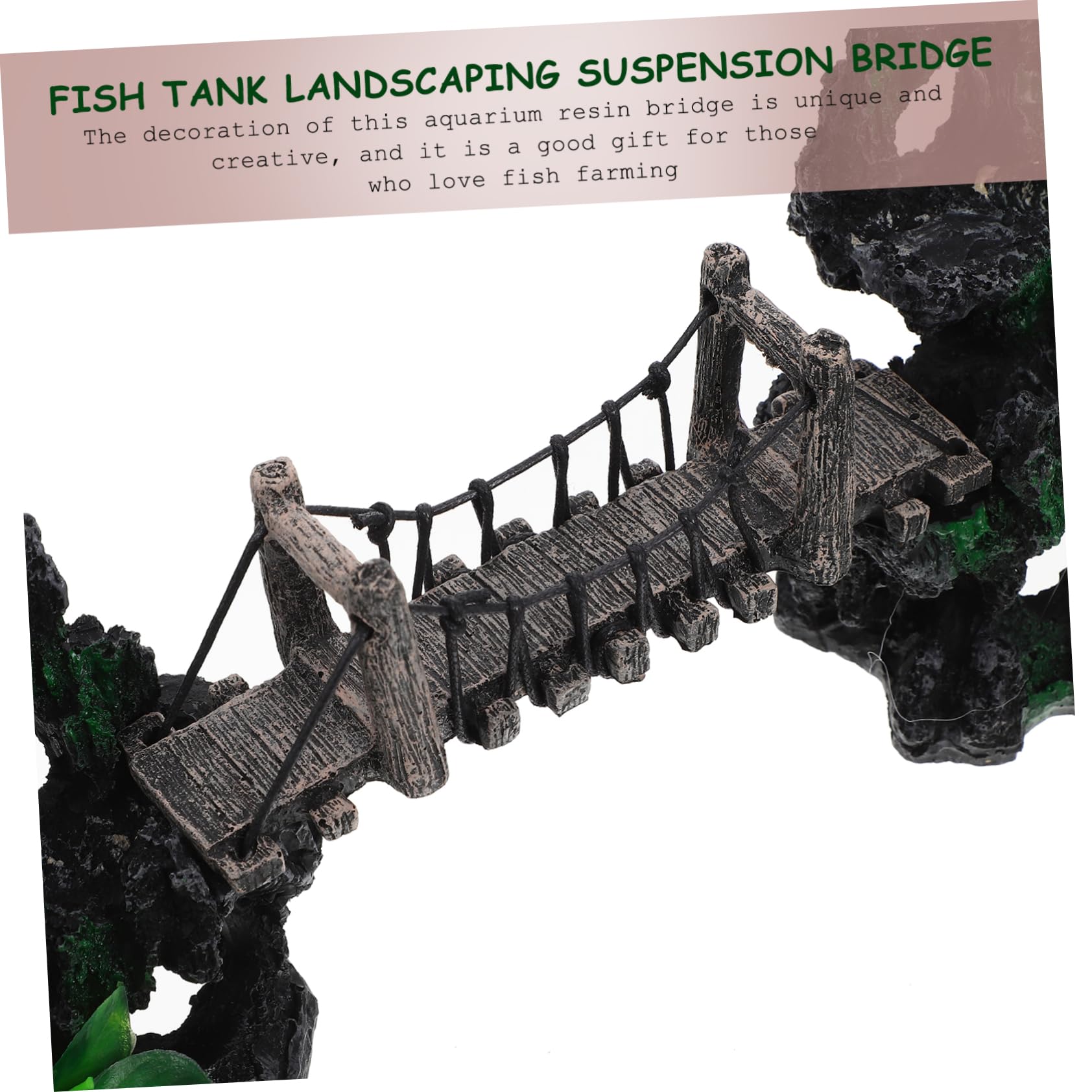 Decorazione Retro per Acquario Resina Ponte Adornato per Pesci Accessorio per Rockery e Ambientazione Naturale nel Serbatoio Acquatico
