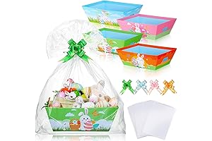 Mooliwe 4 Pack 10x12x4 Easter Baskets for Gifts Empty Kit