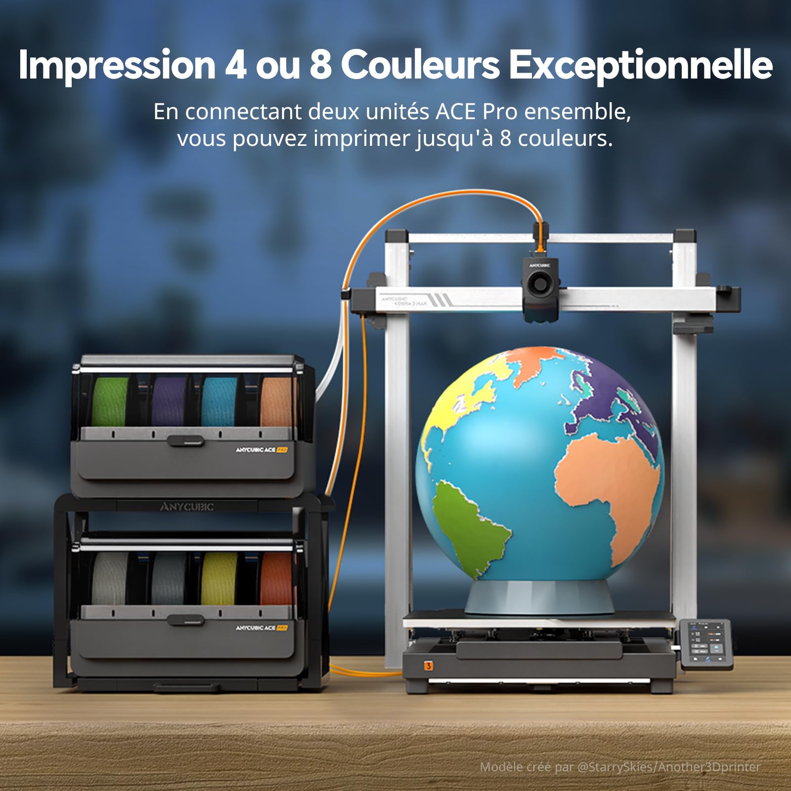 Anycubic Kobra 3 Max Imprimante 3D Intelligent ACE Pro, Impression Intelligente Multicolore, Impression 3D pour débutants