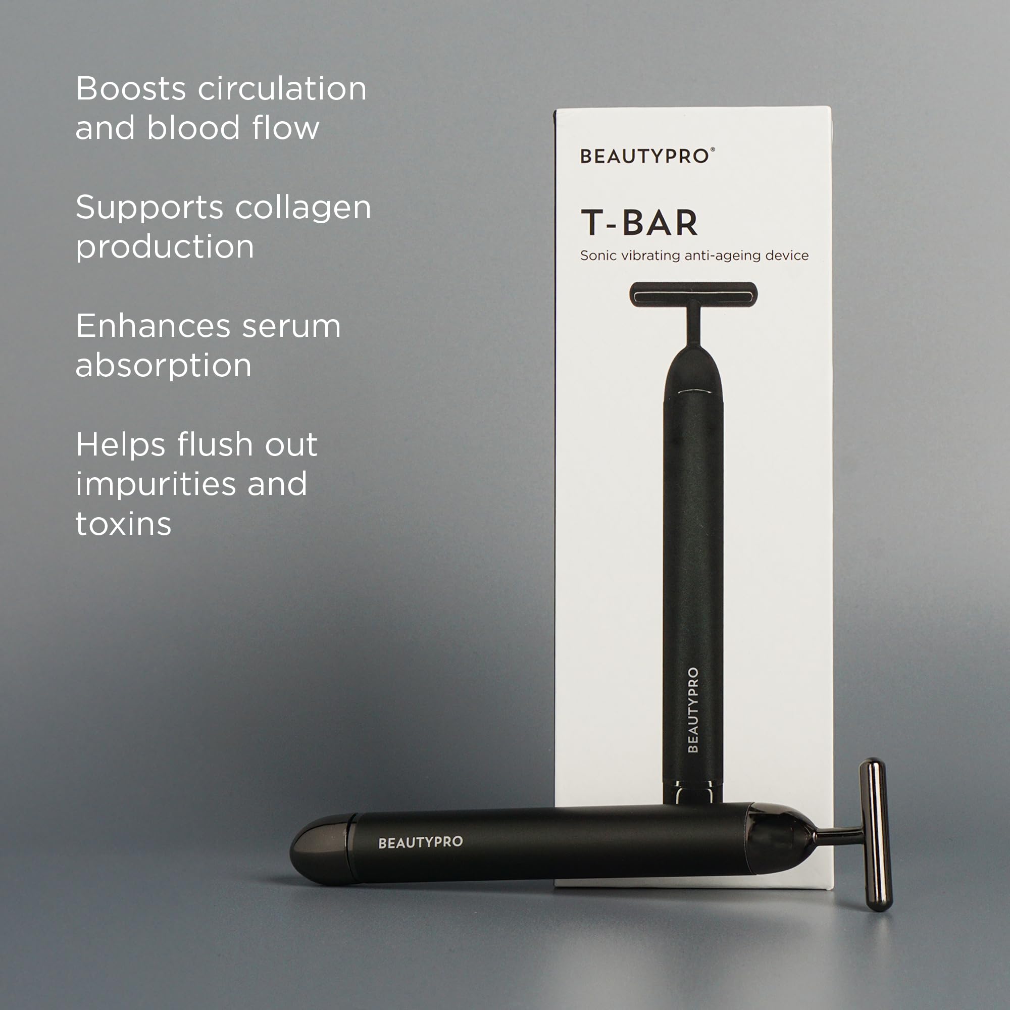 BEAUTYPRO Face Massage Tool T-Shape Sonic Vibrating Anti-Ageing