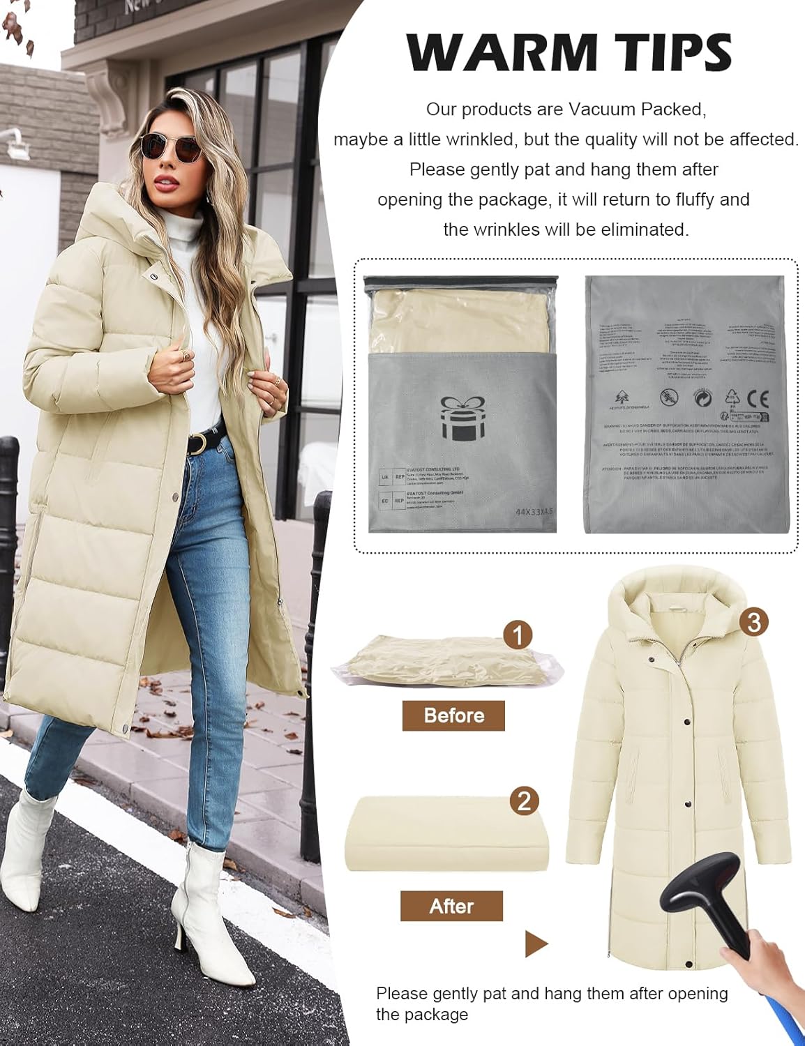 Womens Winter Long Puffer Coat Thicken Ladies Quilted Jacket Puffy Padded Zip Hood Parka Side Zipper Trendy 2026 - Image 7