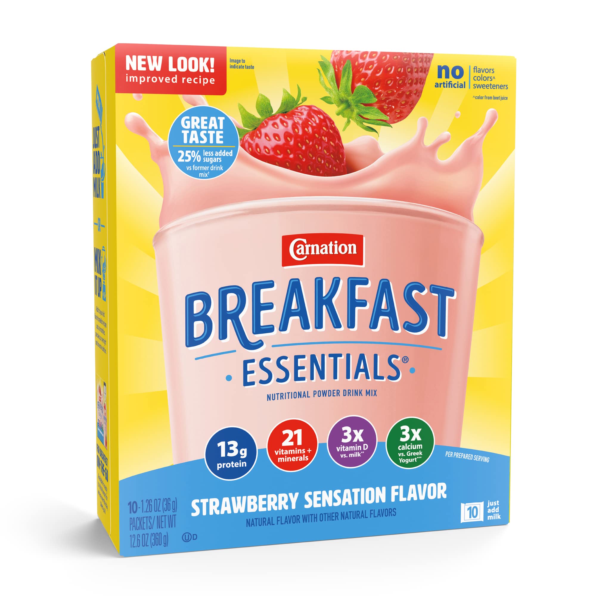 CARNATION BREAKFAST ESSENTIALS Strawberry Instant Powder Drink Mix 880