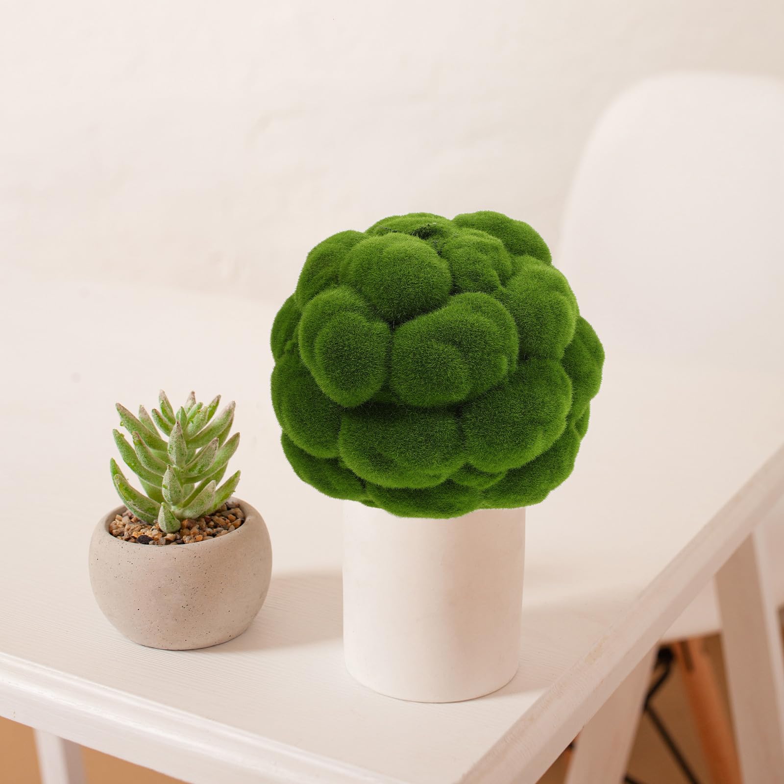Housoutil Bola de Musgo Artificial Decorativa Verde PVC para Ventana