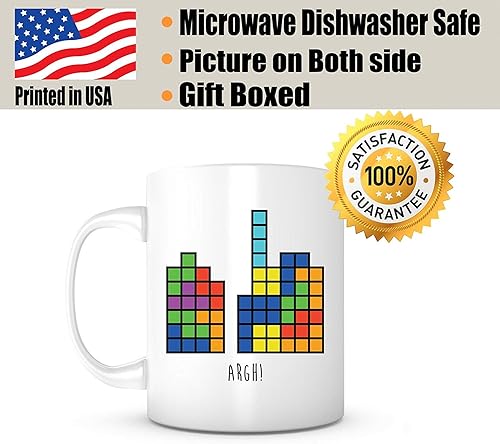 Miniatura 2 de Tetrs - Taza de cerámica blanca de 11 onzas, taza de té, tazas de jugador, taza de cumpleaños para jugadores, amantes del café, mujeres, hombres,