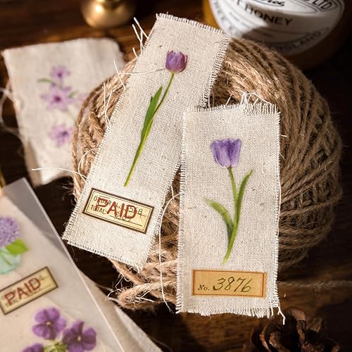 Miniatura 3 de 2 hojas de calcomanías vintage de transferencia de hojas de flores, 2 hojas de lino, calcomanías florales transparentes para manualidades en madera,