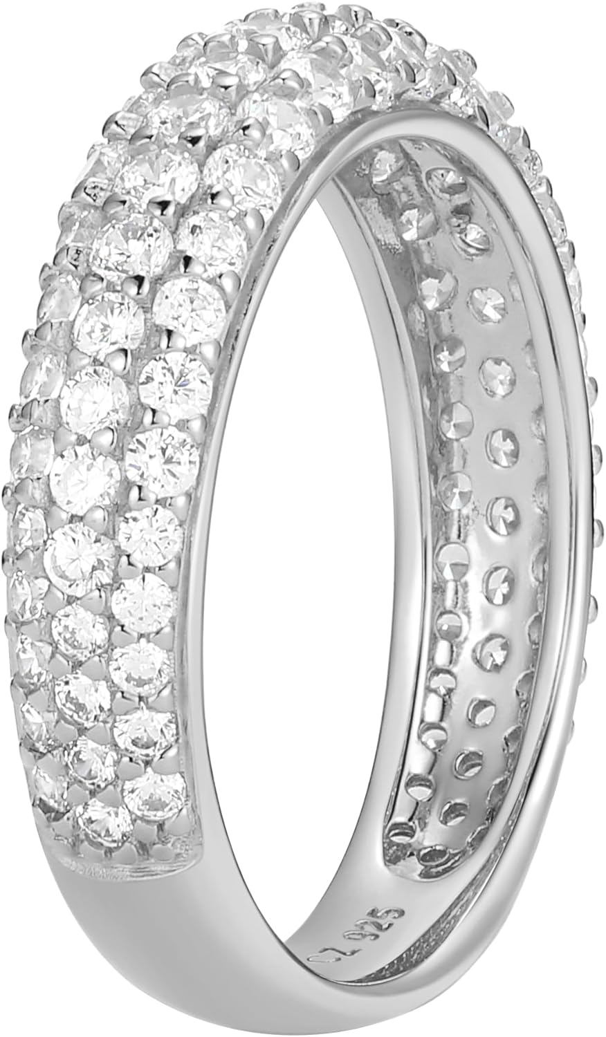Amazon Essentials Cubic Zirconia Classic Pave Eternity Ring in Sterling Silver - Image 3