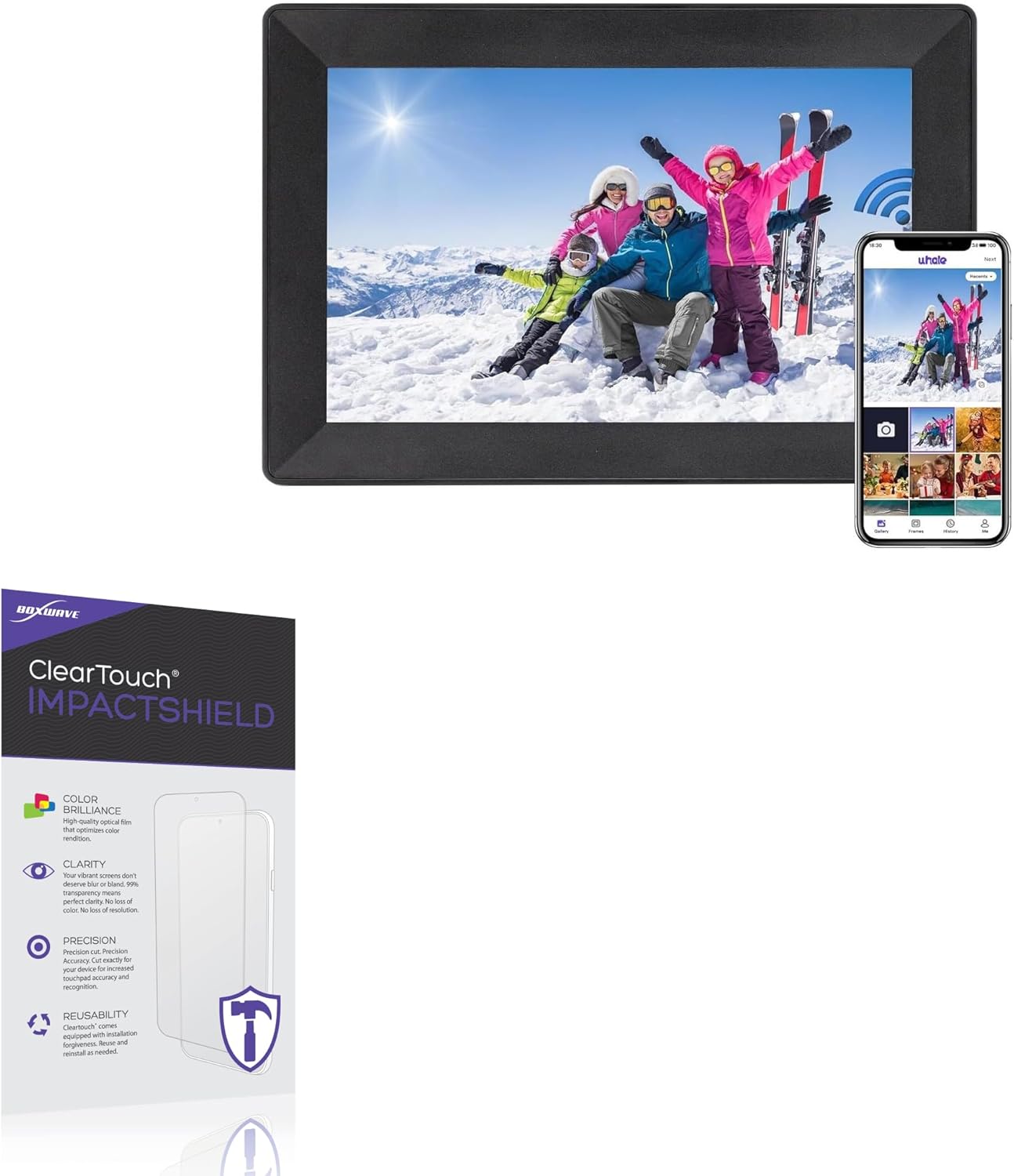 BoxWave Screen Protector Compatible with Fuomorz Digital Picture Frame - ClearTouch ImpactShield (2-Pack), Impenetrable Screen Protector Flexible Film