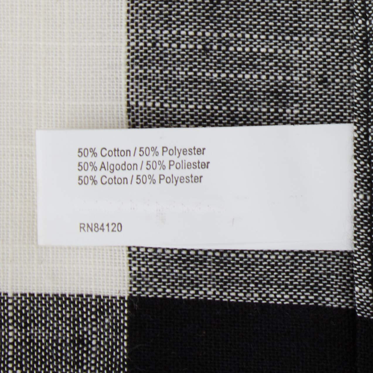 Lorraine Home Fashions 09570-V-00146 Black Cantonnière de fenêtre à œillets Noir/Blanc cassé 134,6 x 45,7 cm