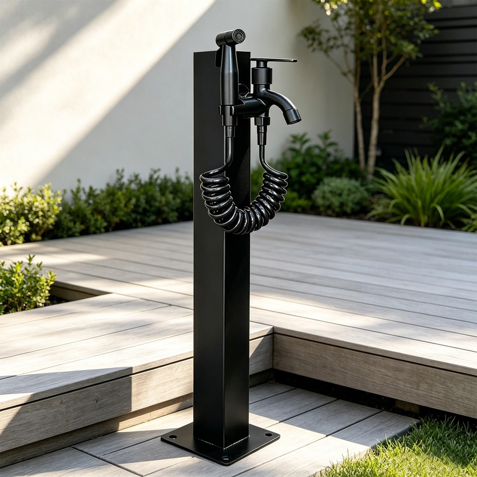 Outdoor Freestanding Column Water Tap, Antifreeze Faucet Stainless Steel Water Fountain Yard Hydrant Hose Stand for Garden Farm Pasture