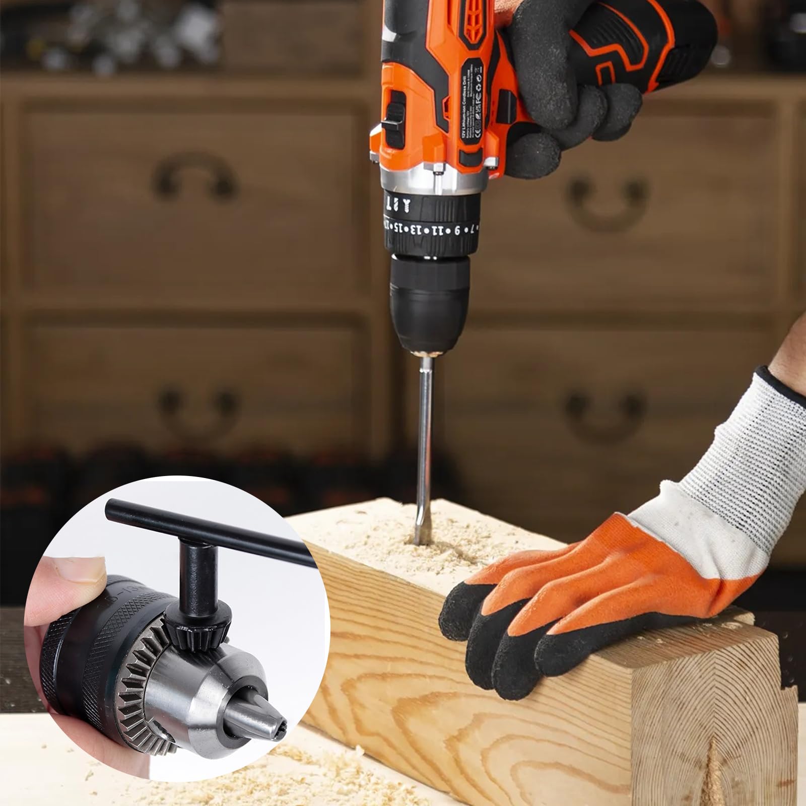 Set Di 6 Chiavi Per Mandrino Trapano - Dimensioni 4mm, 6mm, 10mm, 13mm, 16mm, 20mm, In Acciaio Al Carbonio