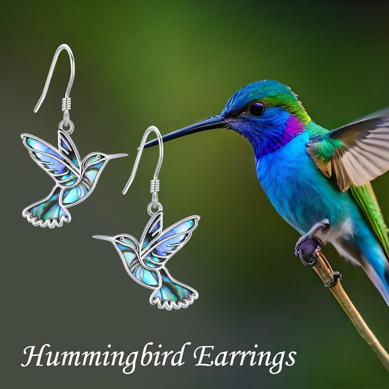 Hummingbird Earrings 925 Sterling Silver Bird Dangle Earrings Hummingbird Jewelry Gifts for Women Mom Hummingbirds Lovers - Image 6