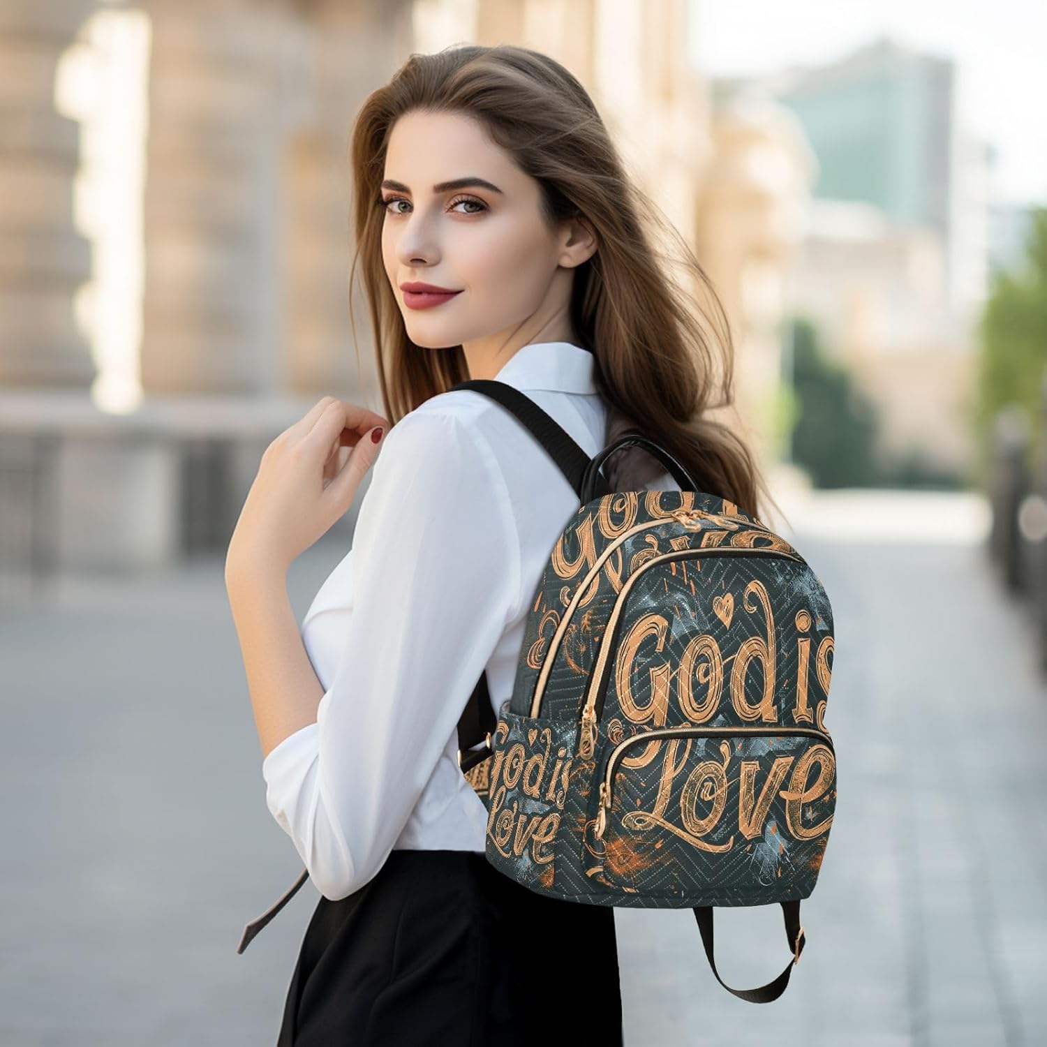 God Is Love Quilted Fashion Backpack Purse for Women – Mini Shoulder Daypack for Travel