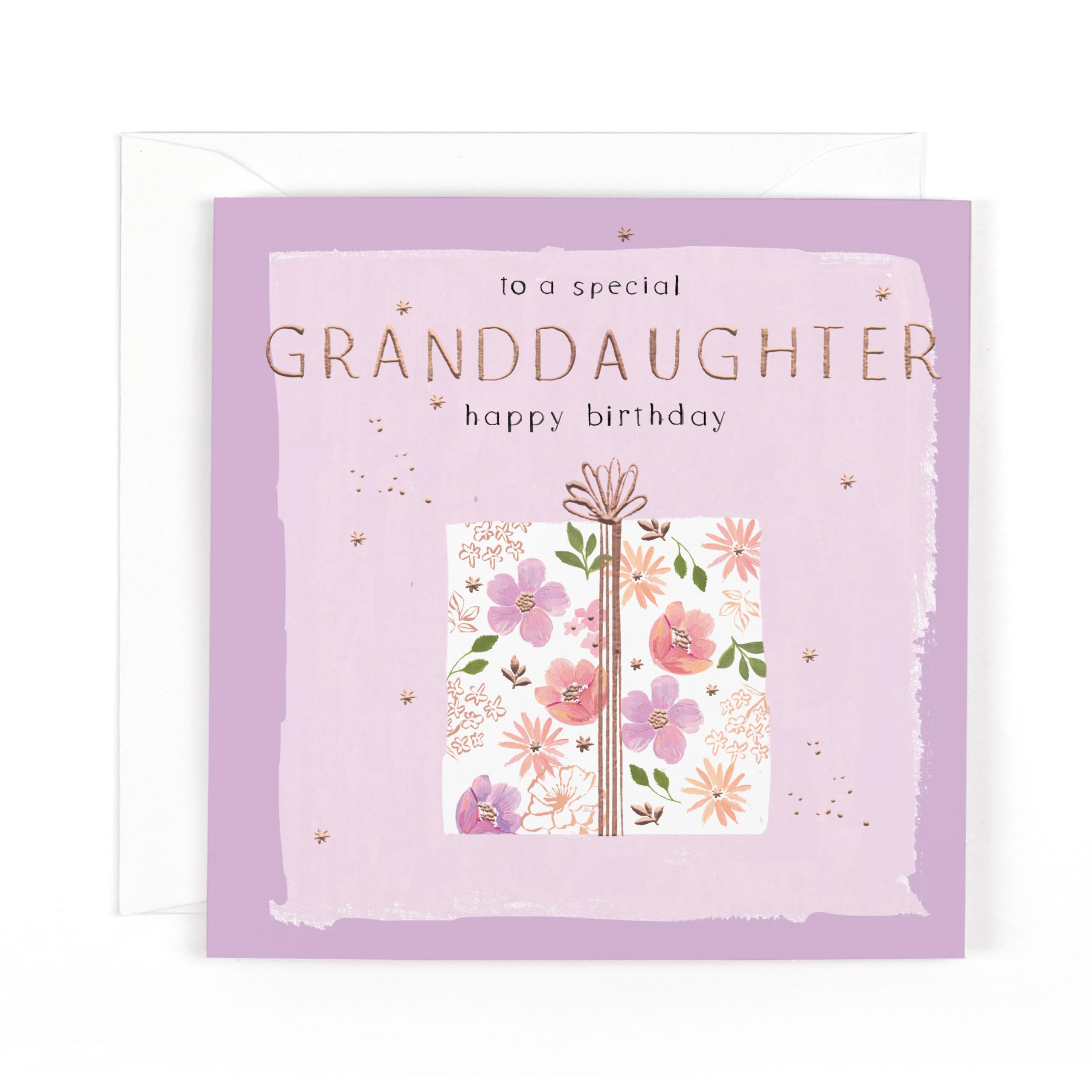 Hotchpotch Luxury Foiled Special Granddaughter Birthday Card - Contemporary Design, 6 X 6 Inches