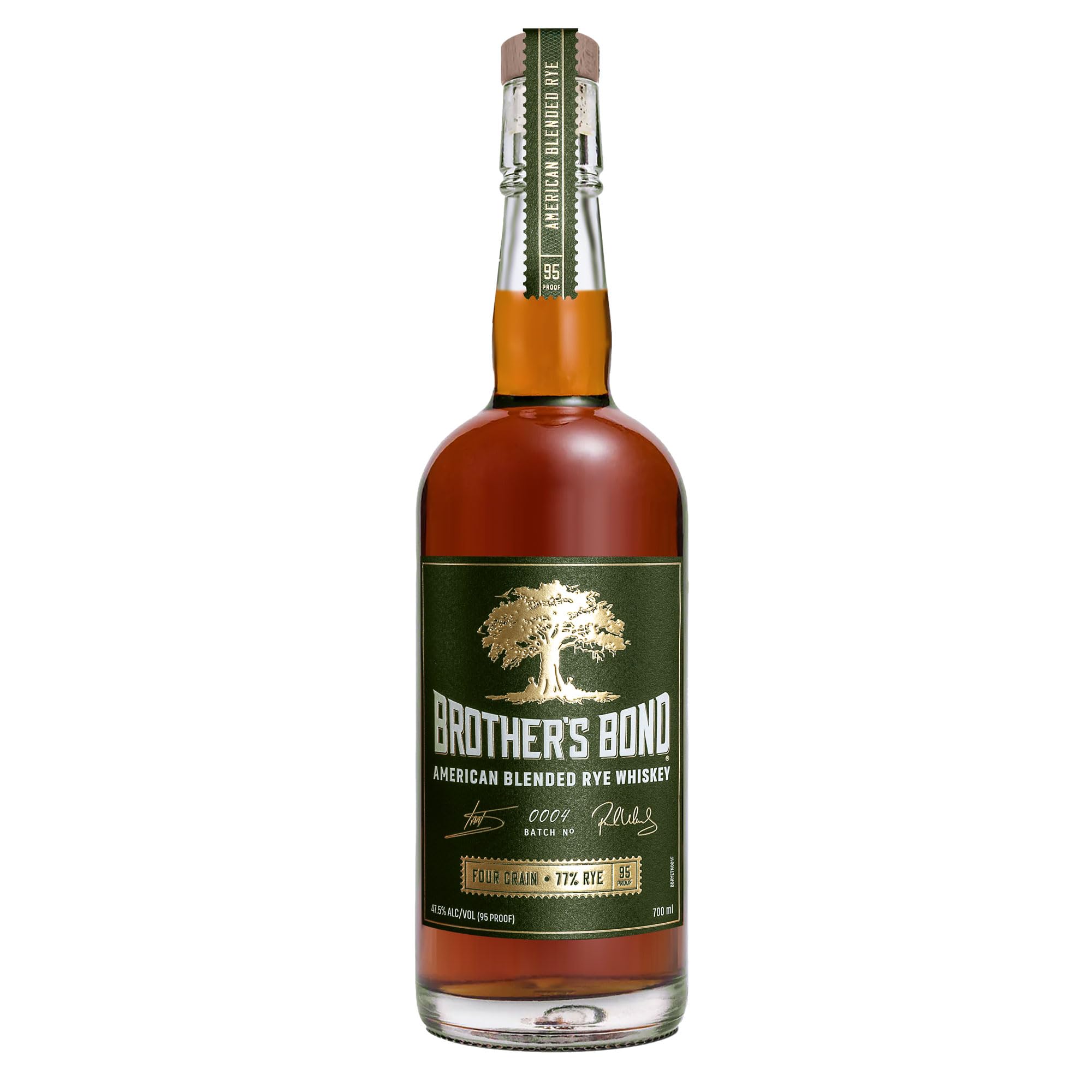 Brother’s Bond American Blended Rye Whiskey 700 ml – 47,5% Vol, mindestens 4 Jahre gereift – Rye mit 77% Roggen – vollmundig, würzig & aromatisch – pur oder in Cocktails