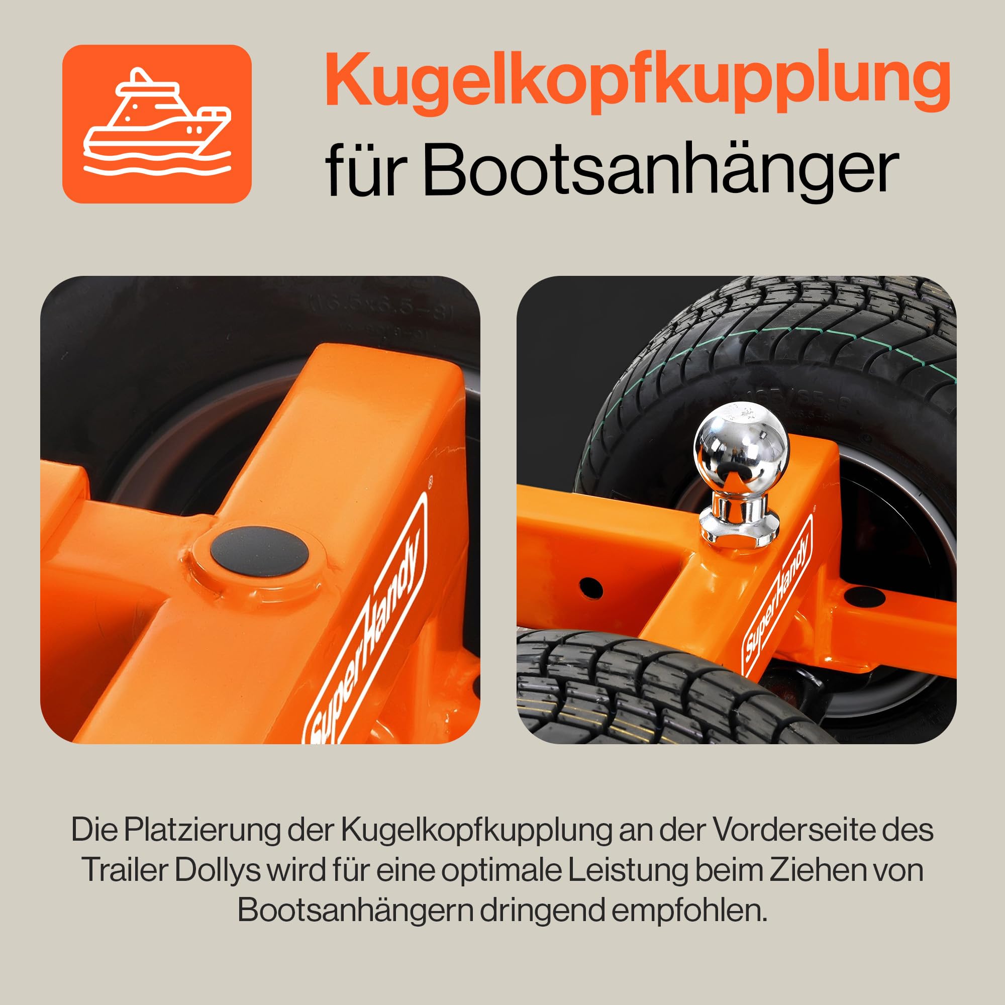 SuperHandy Anhängerrangierhilfe, max. Anhängergewicht 3.400 kg, 24 V, 9 Ah | 560 kg max. Stützlast; für Wohnwagen, Boots-, Nutz- und Viehanhänger; ausgelegt für Nennlast und Nennleistung