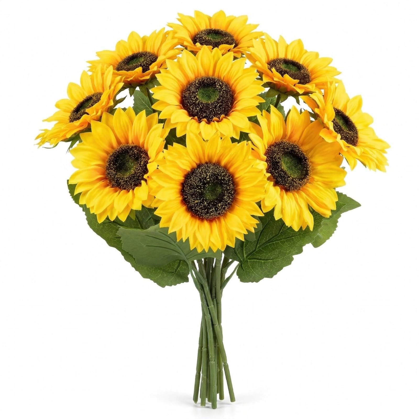 Tournesols en soie bouquet de 9 fleurs champêtres pour décoration maison