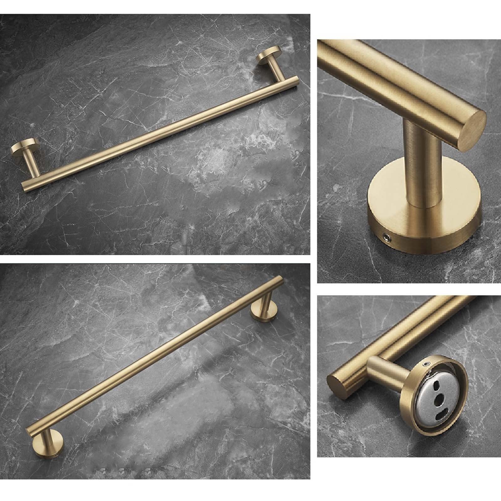 Toallero para baño sin taladro Toallero Toallero de Acero inoxidable Montado en la pared Autoadhesivo Antióxido para baño Inodoro, Oro, 40 cm