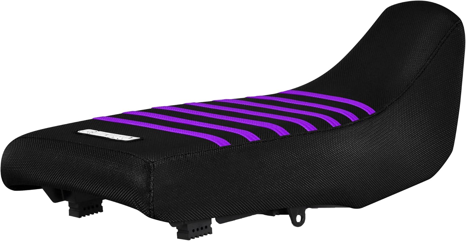 Enjoy Mfg Seat Cover - Compatible with Kawasaki 2022 2023 2024 KLR 650 Dual-Sport Motorcycle #438 (Black Sides/Red top/Black Ribs)