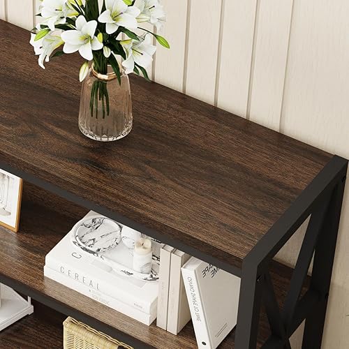 Miniatura 3 de FATORRI Mesa consola para entrada, mesa de entrada moderna con estantes de 3 niveles, mesas de sofá detrás del sofá para sala de estar (55 pulgadas,