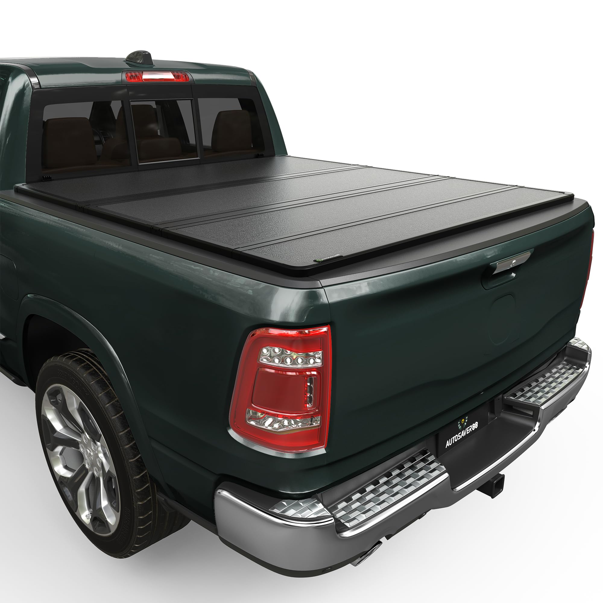 AUTOSAVER88 Hard Quad Fold Truck Bed Tonneau Cover Fit for Dodge Ram 1500 (Classic & New) 2009-2025 with 5.7ft Bed Without Rambox