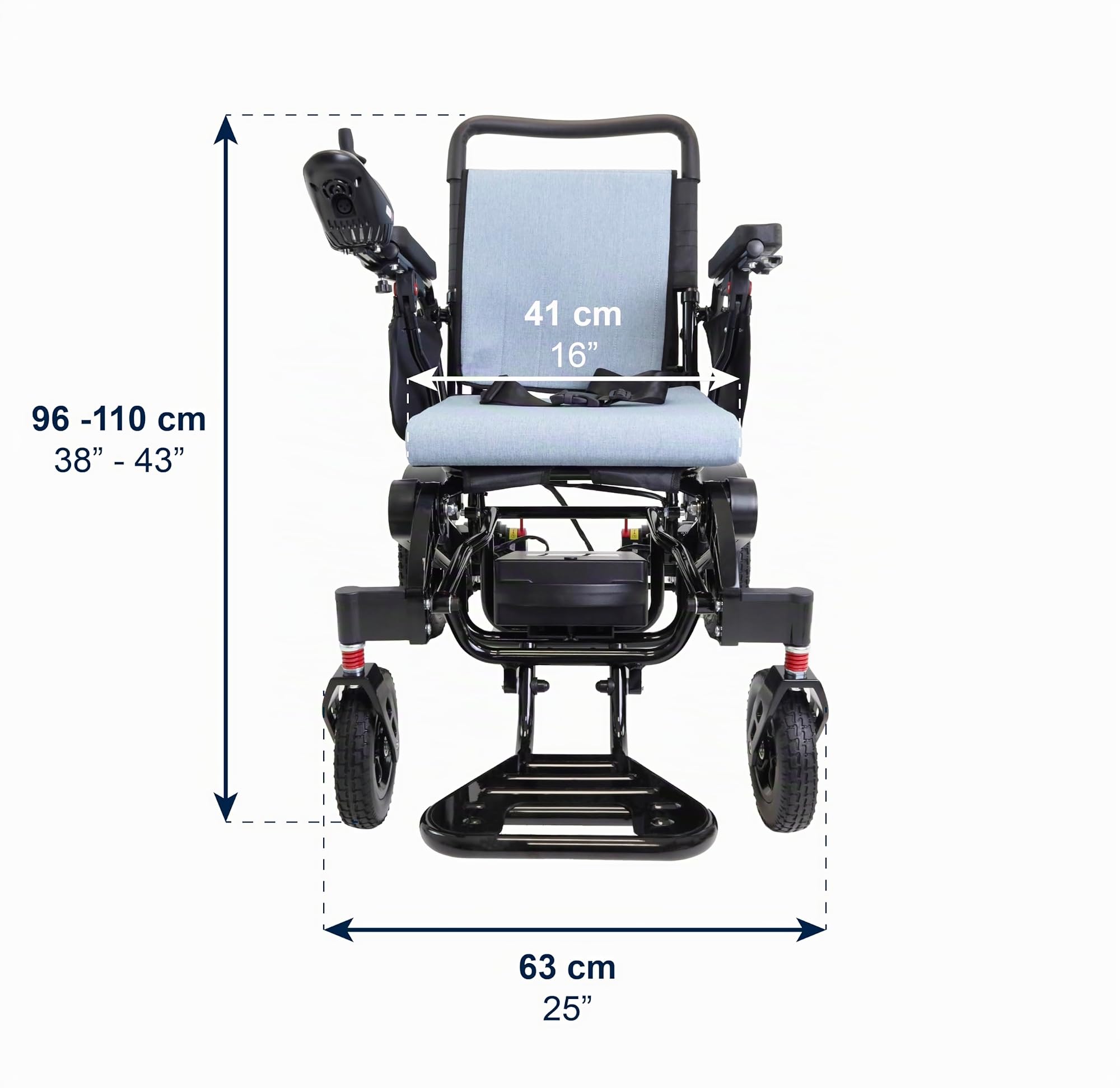 KMINA Fauteuil Roulant Électrique Pliable Ultra Léger, Joystick, 8 km/h