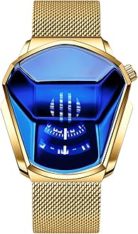 Fashion Men's Watches Analog Quartz Watch Cool Creative Wristwatch with Stainless Steel Mesh Brecelet Sport Watch for Men