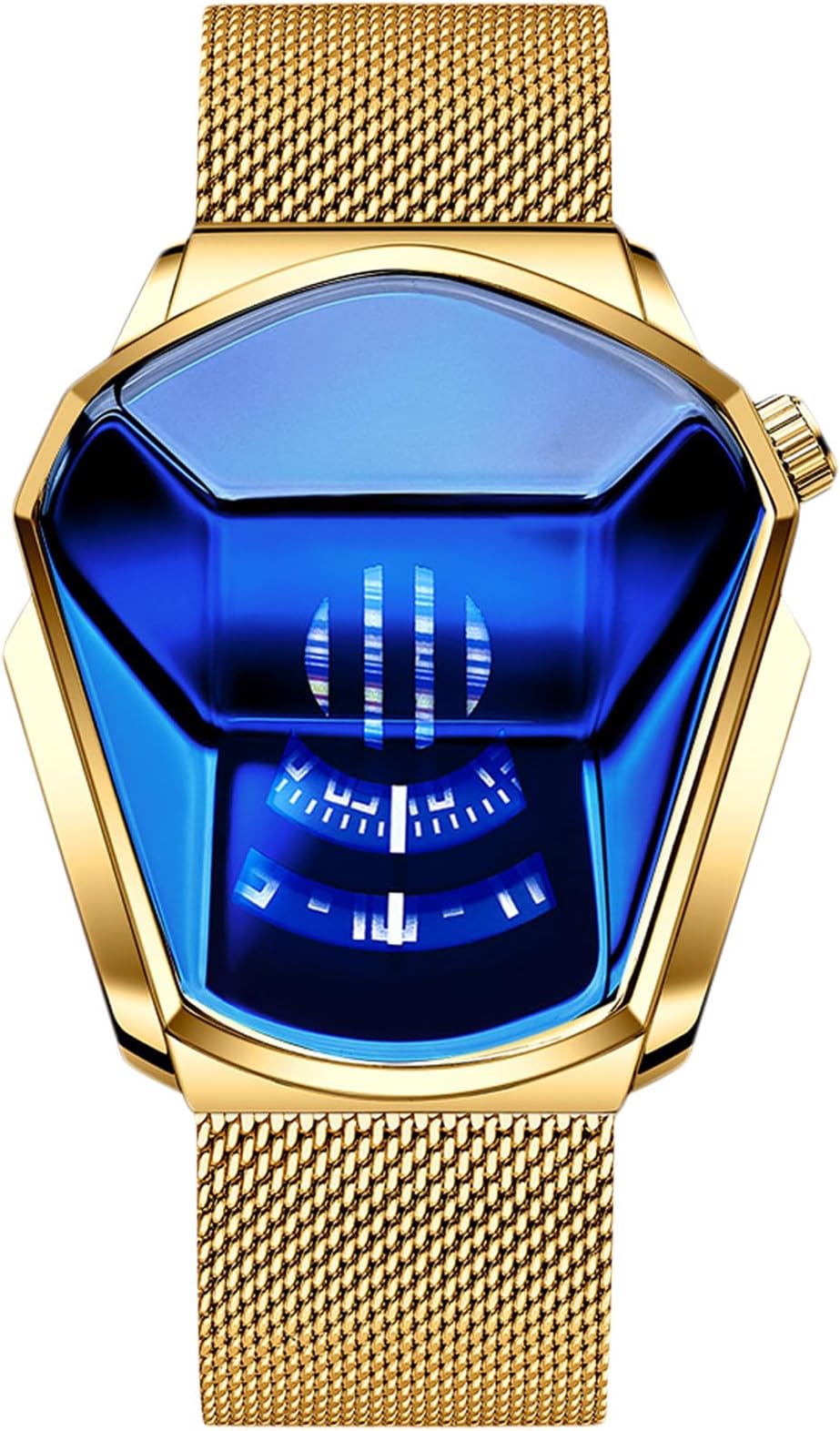 RORIOS Men's Quartz Analogue Watch Creative Watches Wrist Watches Mesh Stainless Steel Sports Watch Man Watch