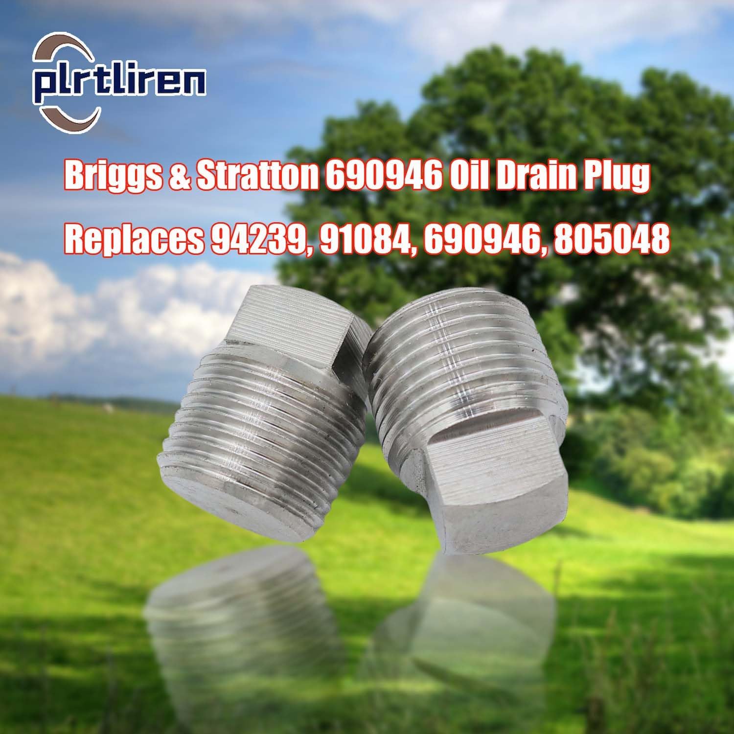 690946 Oil Drain Plug Replace Old Compatible with B-ri & S-tra 94239, 91084, 690946, 805048 fit for Genuine B-ri & S-tra Part（2pcs）