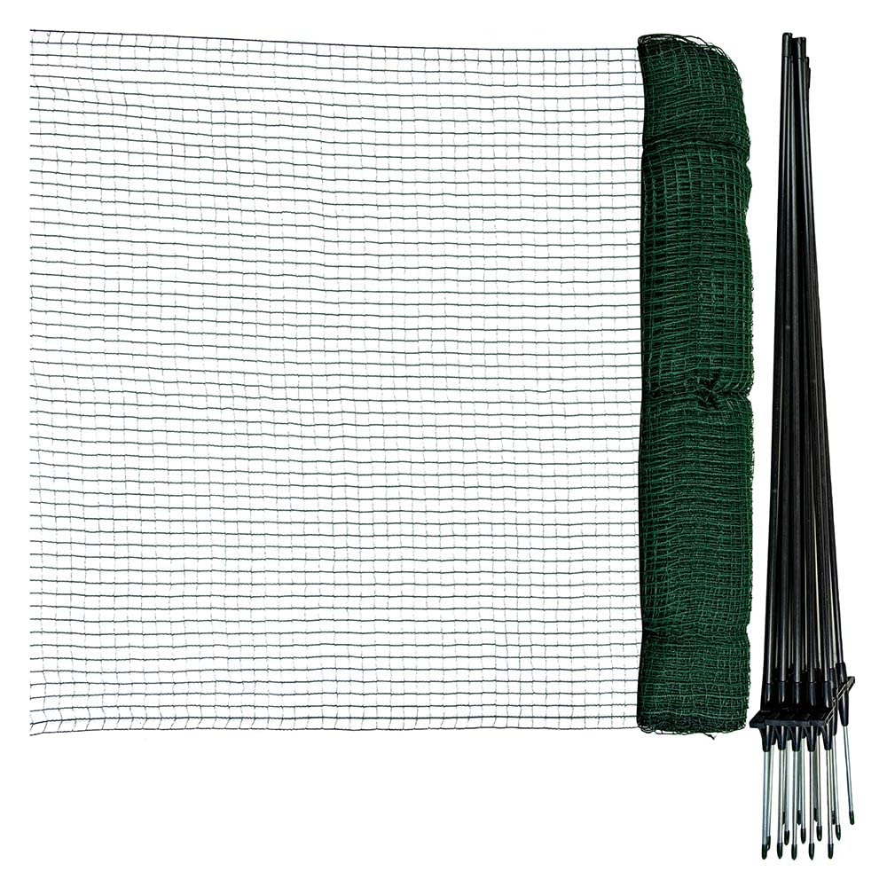 horizont Flex cercado perimetral móvil Especial con 15 Postes Separados de Fibra de Vidrio, 25 m de Largo y 90 cm de Alto, Red de jardín, Valla para Perros y Camping