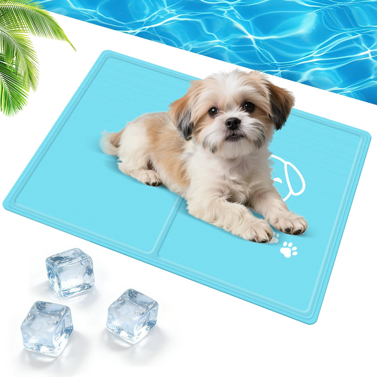 JONRRYIN Tappetino Refrigerante per Gatti e Cani, 50×65cm Tappetino Rinfrescante in Gel Fresco, Materassino Raffreddamento per Animali in Estate per Interni, Esterni e Auto, Cucce, Divani (S)
