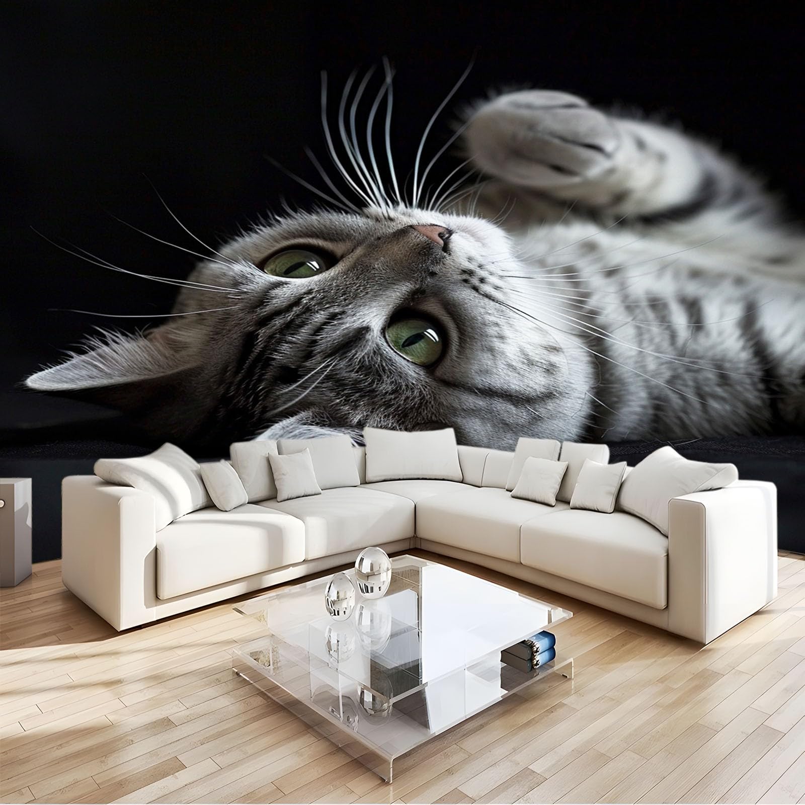 Papier peint intissé chat 400 x 280 cm de qualité supérieure laine pour grand décor mural