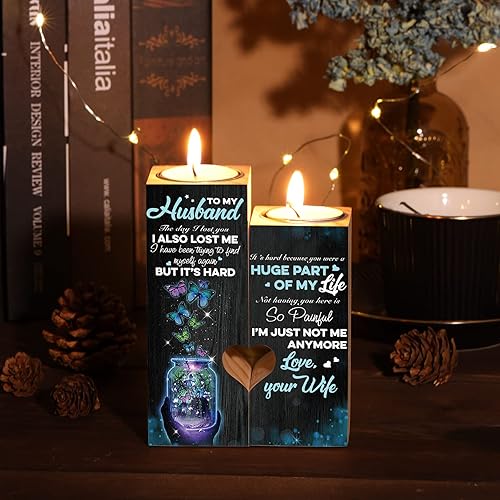 Miniatura 5 de Portavelas de Navidad con forma de corazón de madera, portavelas naturales, adornos de Navidad, decoración familiar, regalo para la familia (2#)